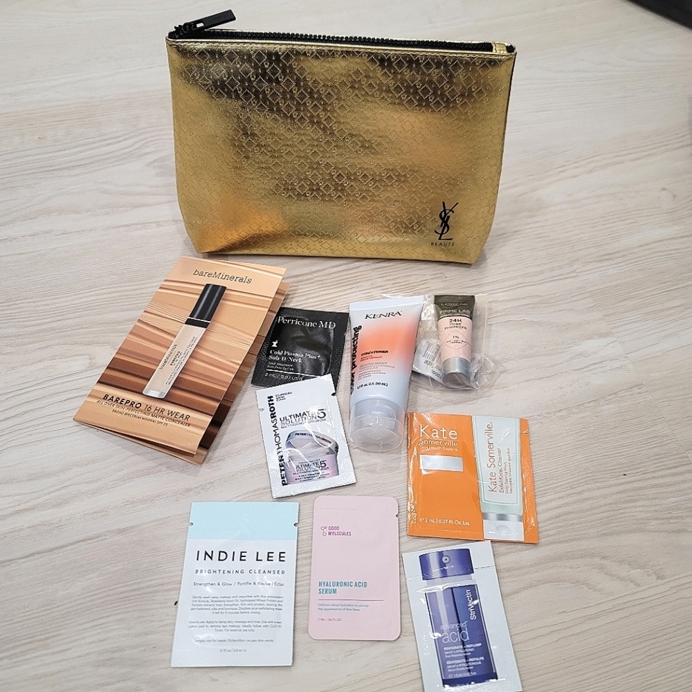 NEW YSL Make Up Pouch With 9 Beauty Samples